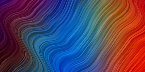 Fototapeta premium Dark Multicolor vector texture with wry lines. Illustration in abstract style with gradient curved. Pattern for websites, landing pages.
