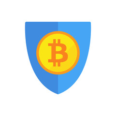 Bitcoin protection shield icon