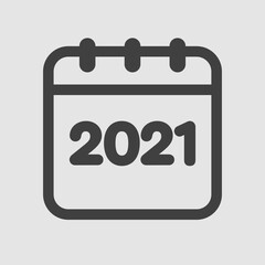 Vector icon calendar year 2021, icon of the year