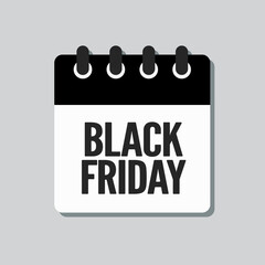 Black friday - vector icon calendar day, sale