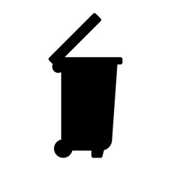 Wheel trash bin icon