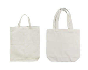 fabric bag for reduce plastic bags for use shopping save environment isolated on white background with clipping path included