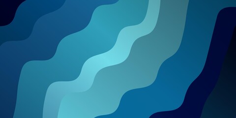 Light BLUE vector template with curved lines. Colorful illustration, which consists of curves. Best design for your posters, banners.