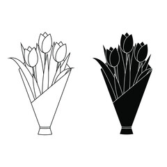 Bouquet of flowers icon vector set. beautiful illustration sign collection. herbarium symbol.