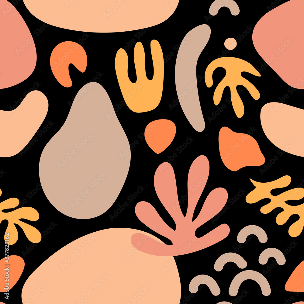 Poster seamless pattern with abstract shapes. hand drawn vector illustration. modern texture for print, tex