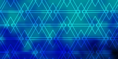 Dark BLUE vector backdrop with lines, triangles. Smart design in abstract style with gradient triangles. Pattern for booklets, leaflets