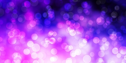 Light Purple vector background with bubbles.