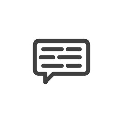 Chat comment line icon. linear style sign for mobile concept and web design. Speech bubble message outline vector icon. Symbol, logo illustration. Vector graphics