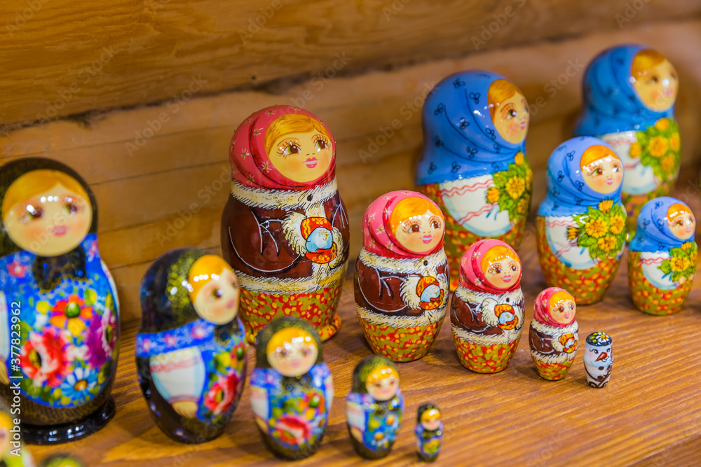 Wall mural Russian toys Matrioshka