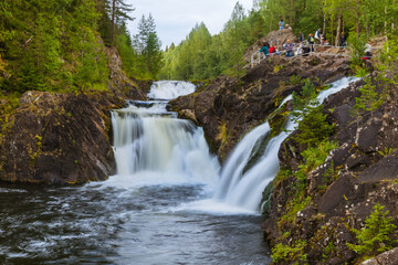 Naklejka na ściany i meble Kivach waterfall in Karelia Russia
