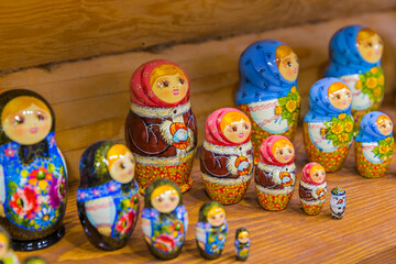 Fototapeta na wymiar Russian toys Matrioshka