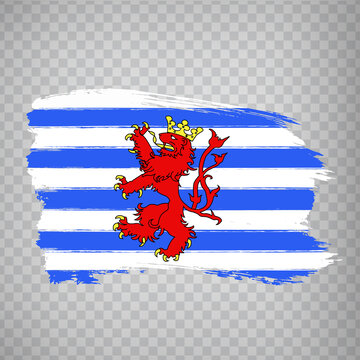 Flag of  Luxembourg brush strokes. Flag of Belgian Luxembourg on transparent background for your web site design, logo, app, UI. Kingdom of Belgium. EPS10.