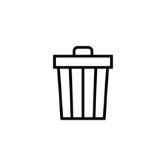 Wastebasket Icon  in black line style icon, style isolated on white background
