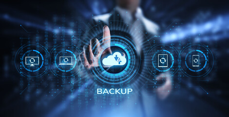 Backup Software Application Database internet technology concept.