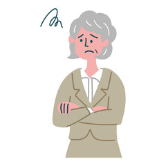 スーツ　女性　シニア　士業　悩んでいる
