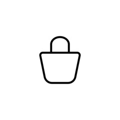 Shopping Icon  in black line style icon, style isolated on white background