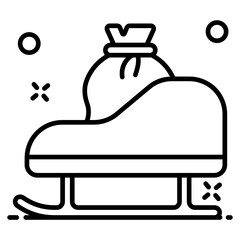 
An icon design of snow sled in modern style 
