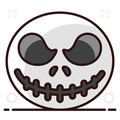 
An editable vector style of scary face, halloween character 
