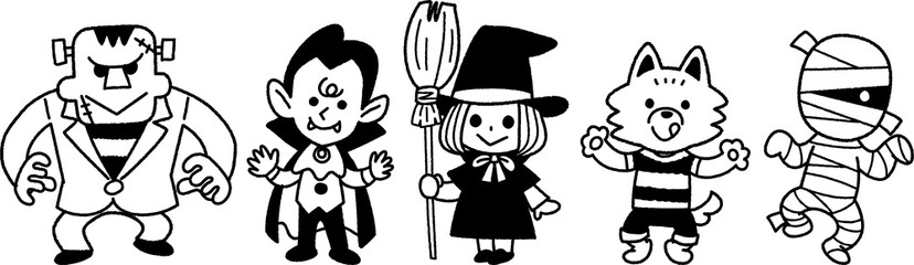 モンスターの子供たち モノクロ
