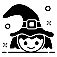 
Witch character face icon design, graphic art 
