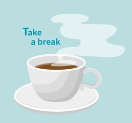 A cup of coffee with smoke isolated in the background