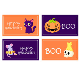 Collection of vector Halloween cards