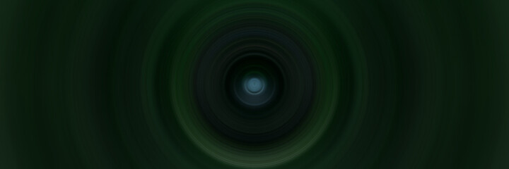 Abstract dark green image. Concentric circles around central point. Flash Light. Designer background.