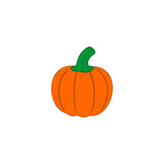 Pumpkin icon,Halloween icon vector symbol of horror isolated illustration white background