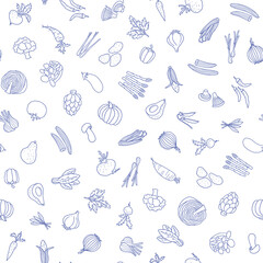 Collection of illustrations of interesting vegetables