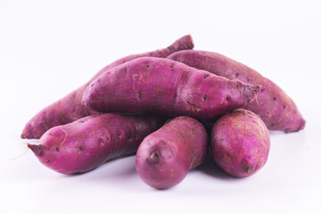 Sweet potato on white background.