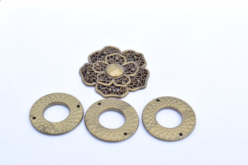 Decorative Colorful Vintage Sewing Buttons isolated on white background