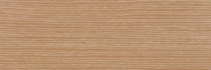 Wandaufkleber Fantastischer hellbeiger Eichenfurnierhintergrund. Natürliche Holzstruktur, Muster eines langen Furnierblattes, Planke. © Dmytro Synelnychenko
