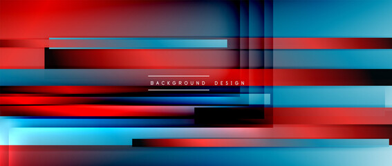 Fototapeta premium Dynamic lines on fluid color gradient. Trendy geometric abstract background for your text, logo or graphics