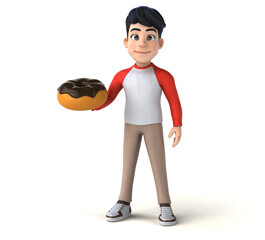 Fun 3D Asian teenager with a manga style