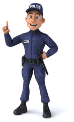 Fun 3D illustration of a cartoon Police Officer