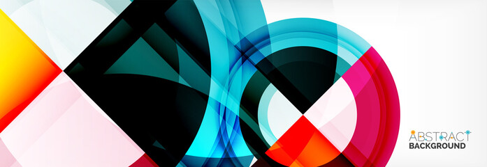 Obraz premium Round shapes, triangles and circles. Modern abstract background