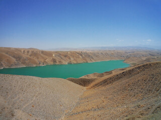 Mountain Lake. Desert landscape