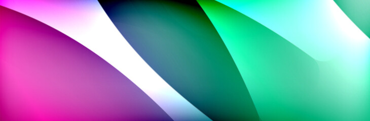 Fluid gradient neon color waves, vector abstract background