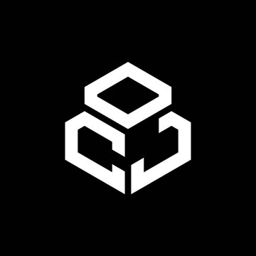 CJ Monogram Logo With 3 Cube Style Design Template