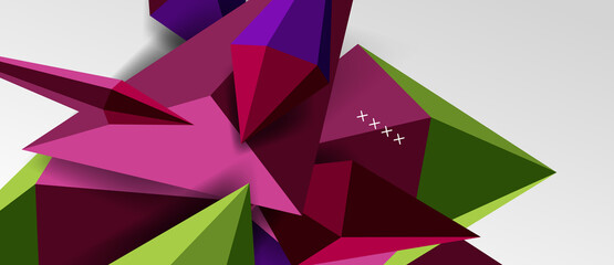 3d low poly abstract shape background vector illustration