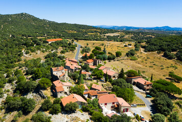 Fototapeta na wymiar Aerial view on the city Marcevol. Eastern Pyrenees. France