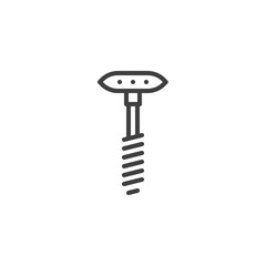 Corkscrew line icon. linear style sign for mobile concept and web design. Bottle opener outline vector icon. Symbol, logo illustration. Vector graphics