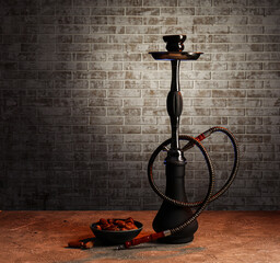 Hookah and dates on table