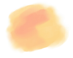 Digital watercolor wash. Peach color. Element for graphic design. 