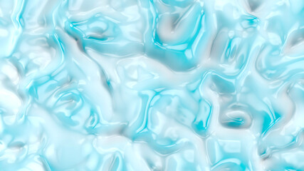 Abstract blue liquid wave background. 3d render illustration