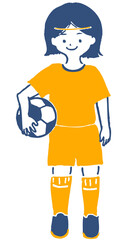 サッカーぼるを持つ子供正面イラストIllustration of playing soccer