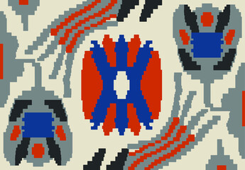 ottoman iznik ceramic tiles pattern. Arabic tile texture with geometric and floral ornaments. Decorative elements for textile, book covers, print, gift wrap. Vintage boho style.