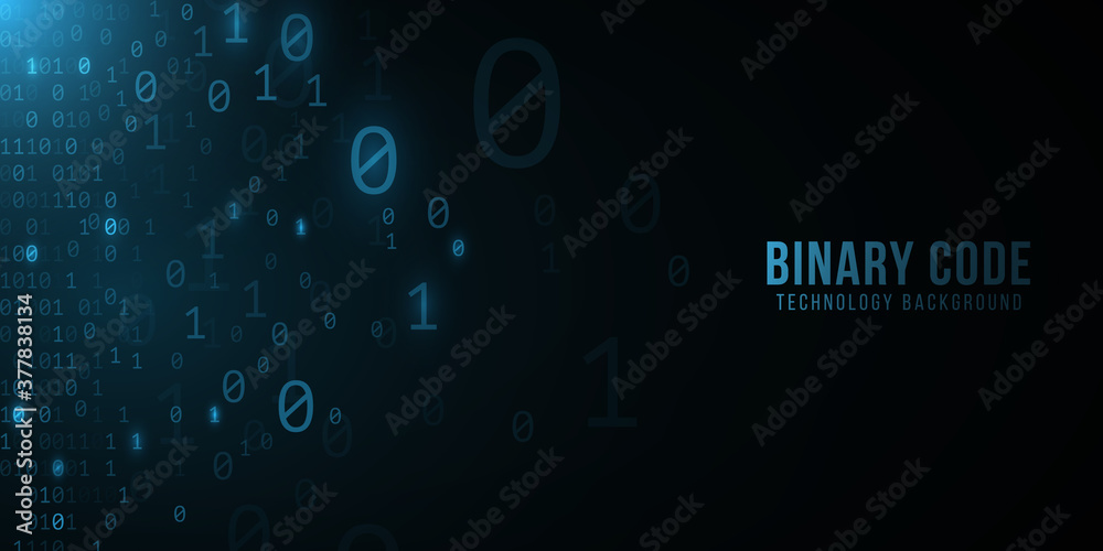 Poster binary code background. hi-tech modern design. programming banner. world network. high technology te