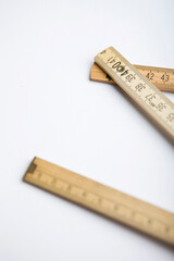 close up of folding ruler