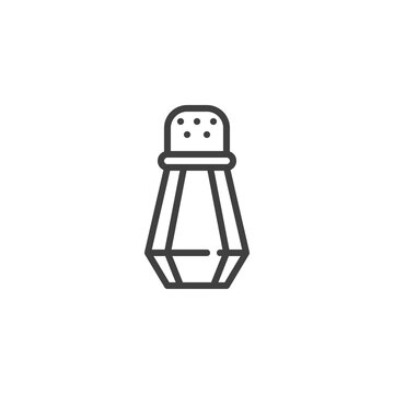 Salt shaker line icon. linear style sign for mobile concept and web design. Pepper shaker outline vector icon. Symbol, logo illustration. Vector graphics